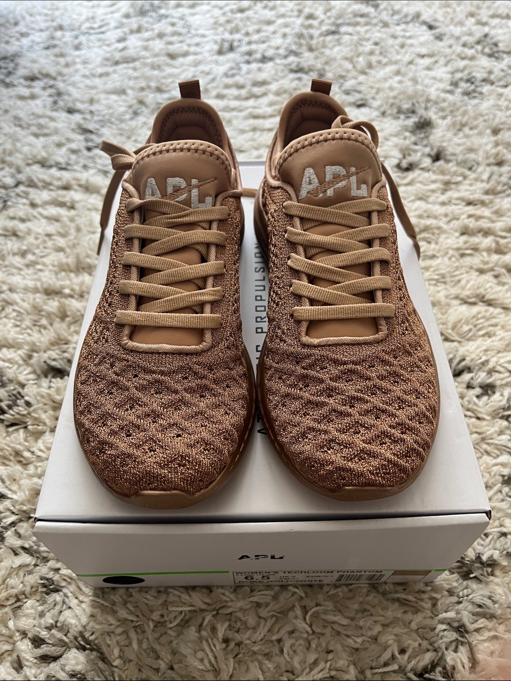 APL techloom phantom running shoes. New in box. Rose gold. Women’s Size 6.5.